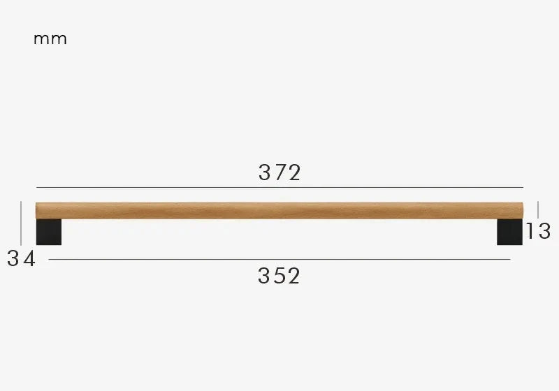 Poignée de Meuble Design en Bois et Laiton Noir, vue 7