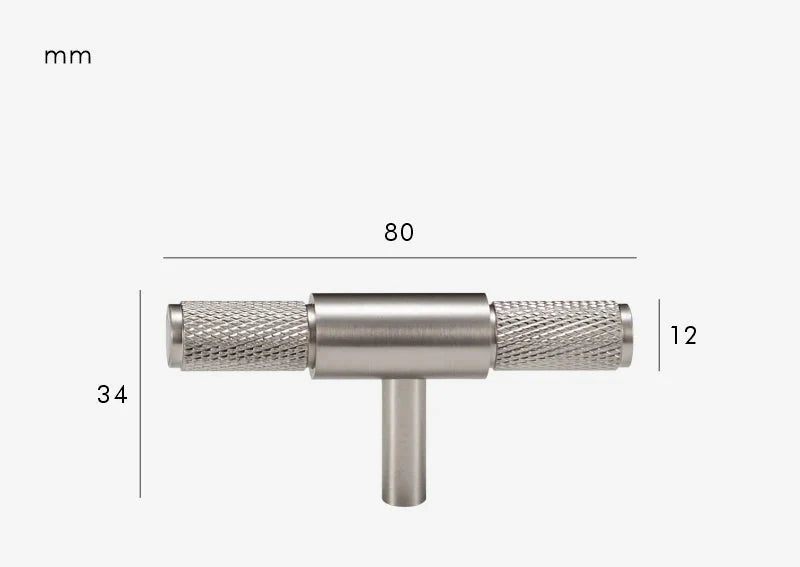 Poignée de Meuble Moletée en Laiton Argenté, Entraxe 96 à 416 mm, vue 7