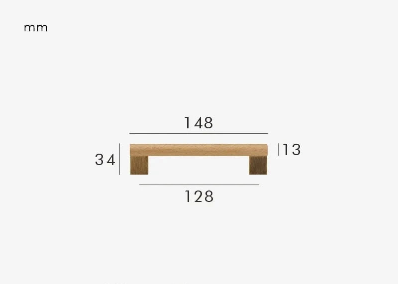 Poignée de Meuble en Bois et Bronze Brossé