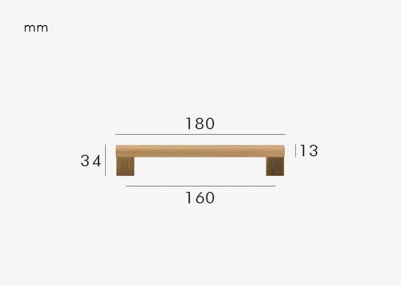 Poignée de Meuble en Bois et Bronze Brossé