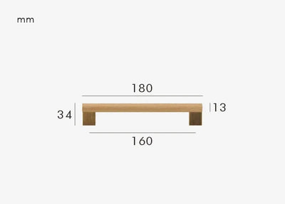 Poignée de Meuble en Bois et Bronze Brossé