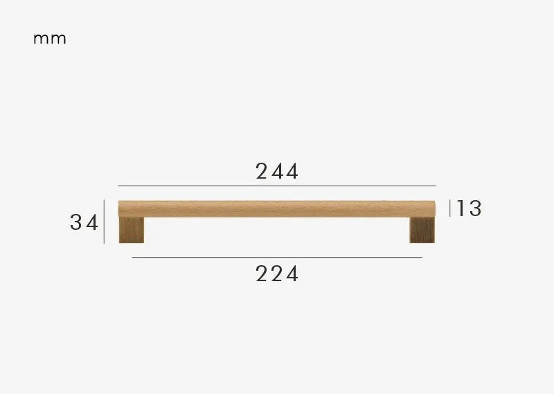 Poignée de Meuble en Bois et Bronze Brossé