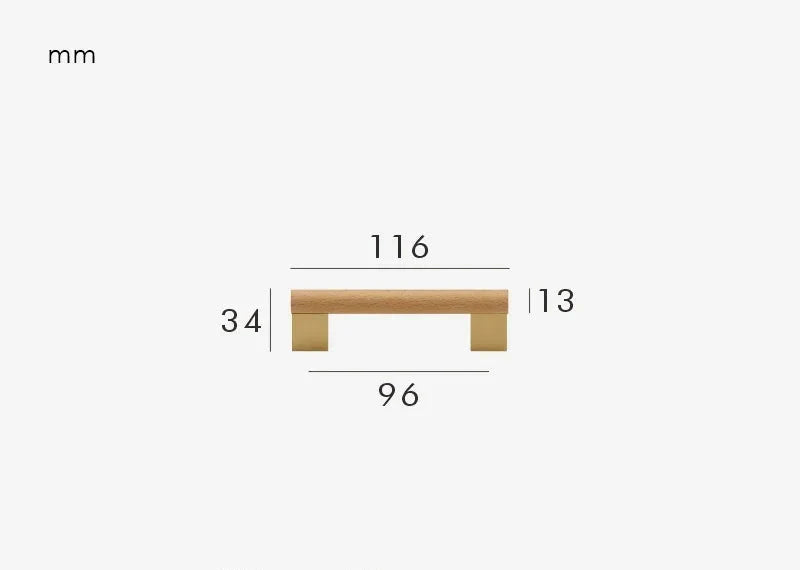 Poignée de Meuble en Bois et Or Brossé