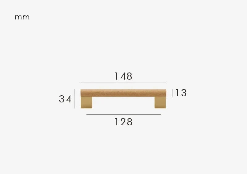 Poignée de Meuble en Bois et Or Brossé