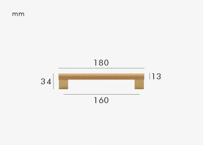 Poignée de Meuble en Bois et Or Brossé