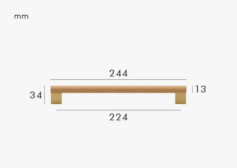 Poignée de Meuble en Bois et Or Brossé