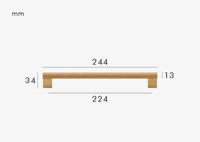 Poignée de Meuble en Bois et Or Brossé