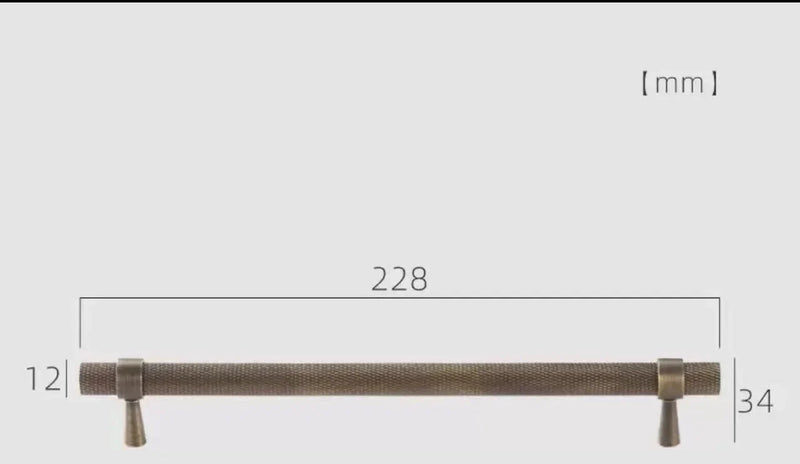 Poignée de Meuble Moletée Bronze Antique Vieilli, Barre ou Bouton en T, vue 4
