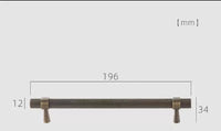 Poignée de Meuble Moletée Bronze Antique Vieilli, Barre ou Bouton en T, vue 5