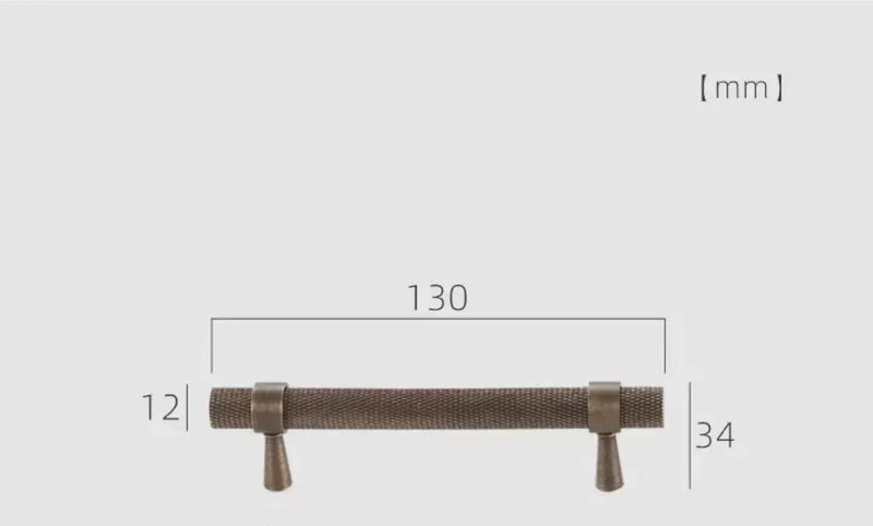Poignée de Meuble Moletée Bronze Antique Vieilli, Barre ou Bouton en T, vue 7