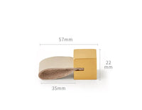Poignée de Meuble en Cuir Beige et Laiton, Barre, Bouton ou Languette, vue 4