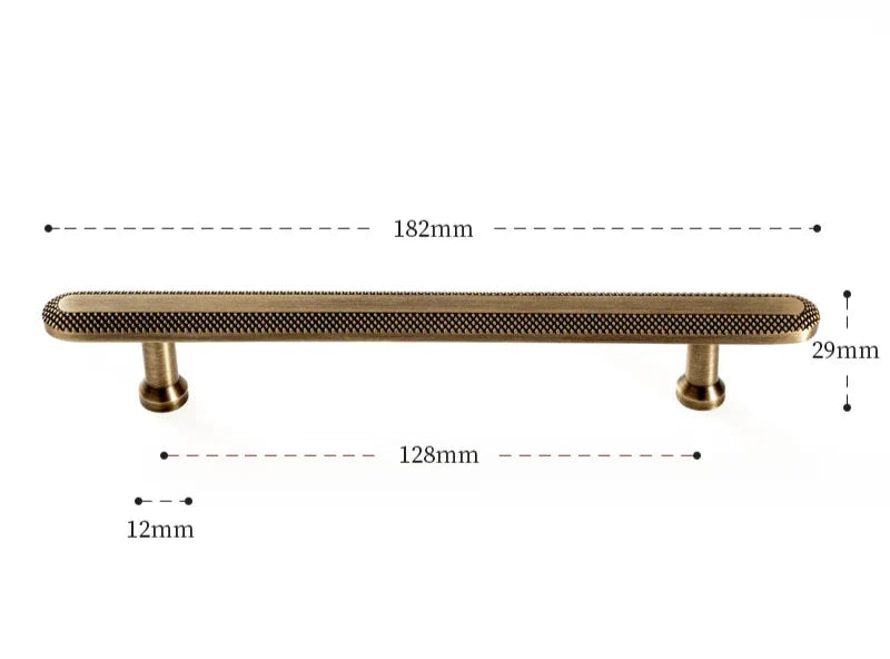 Poignée de Meuble Moletée en Laiton Effet Bronze, Entraxe 96 et 128 mm, vue 7