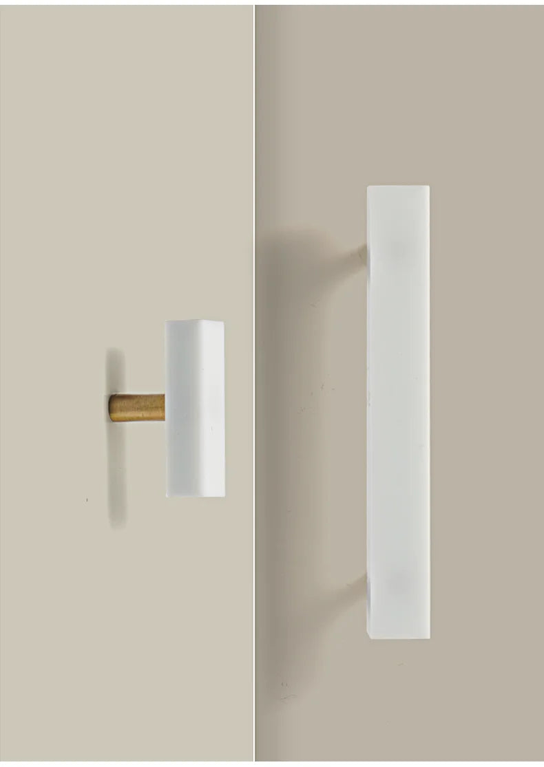 Univers des Poignées Poignée de Meuble Effet Marbre Blanc