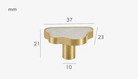 Bouton de Meuble Forme Nuage Blanc Nacré et Doré, 37 mm, vue 2