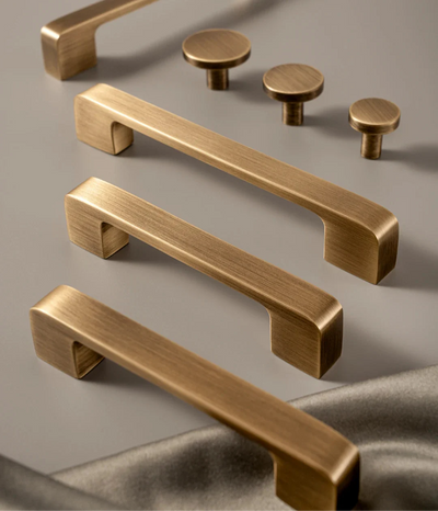 Poignée de Meuble Rectangulaire en Laiton Effet Bronze