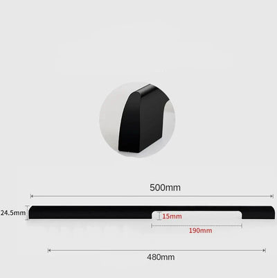 Poignée de Meuble Rectangulaire Noir en Laiton Massif