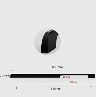 Poignée de Meuble Rectangulaire Noir en Laiton Massif