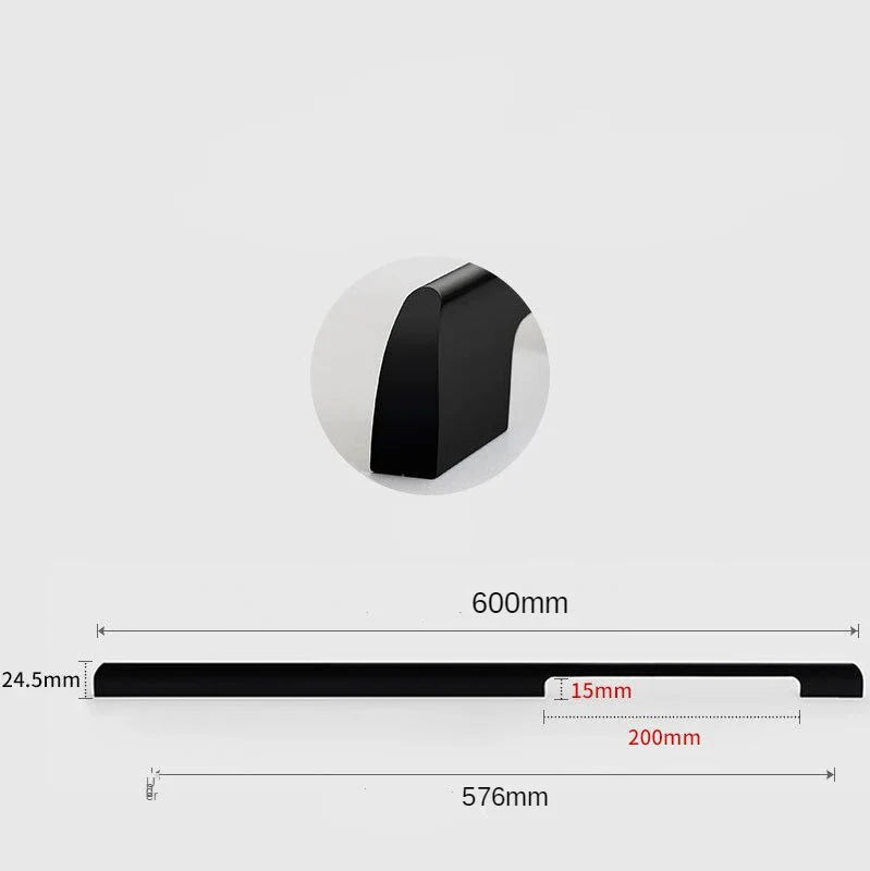 Poignée de Meuble Longue Rectangulaire Noire en Laiton, 500 à 1000 mm, vue 4