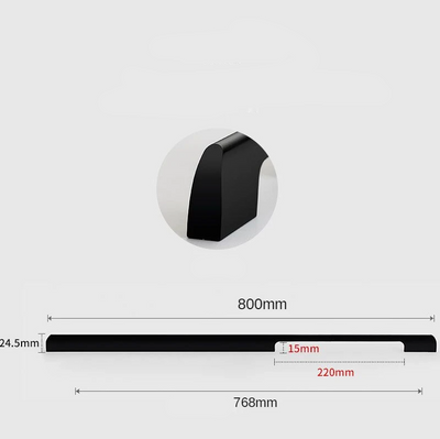 Poignée de Meuble Rectangulaire Noir en Laiton Massif