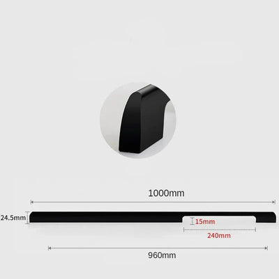 Poignée de Meuble Rectangulaire Noir en Laiton Massif