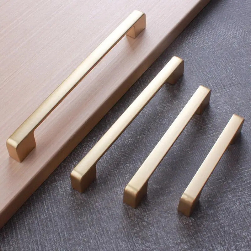 Univers des Poignées Poignée de Meuble Rectangulaire Ultra-Fine Or Brossé