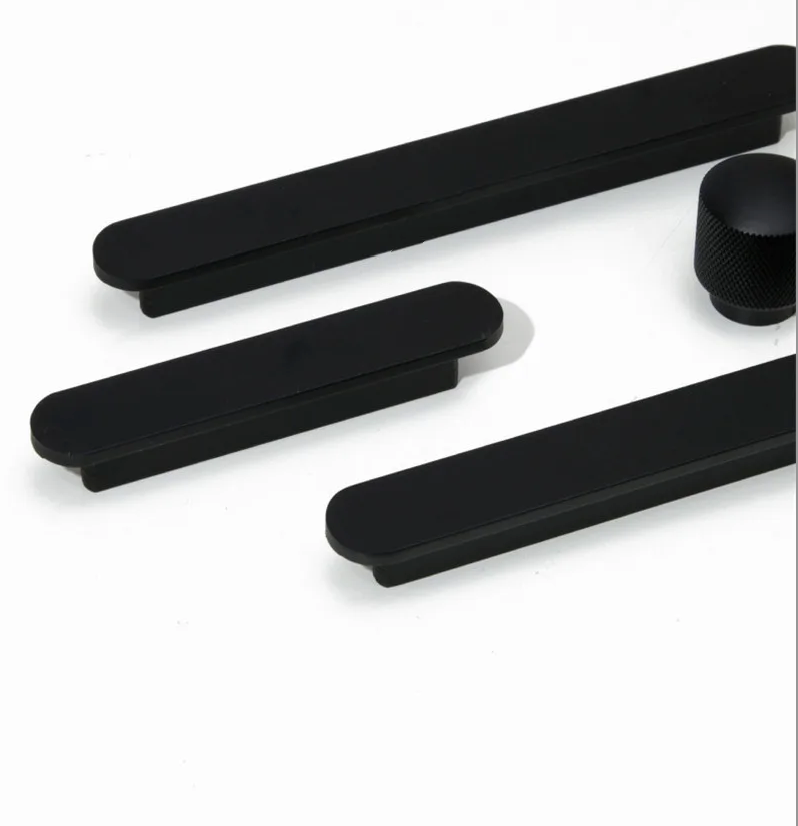 Univers des Poignées Poignée de Meuble Ultra-Fine en Aluminium Noir