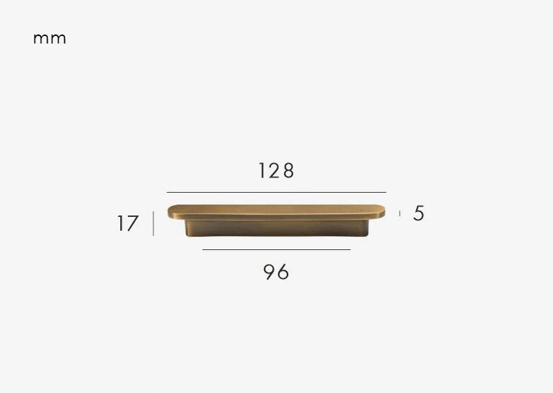 Poignée de Meuble Ultra Plate en Laiton, Bronze Brossé