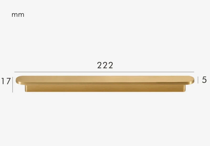Poignée de Meuble Ultra Plate en Laiton Or Brossé, Entraxe 64 à 192 mm, vue 7