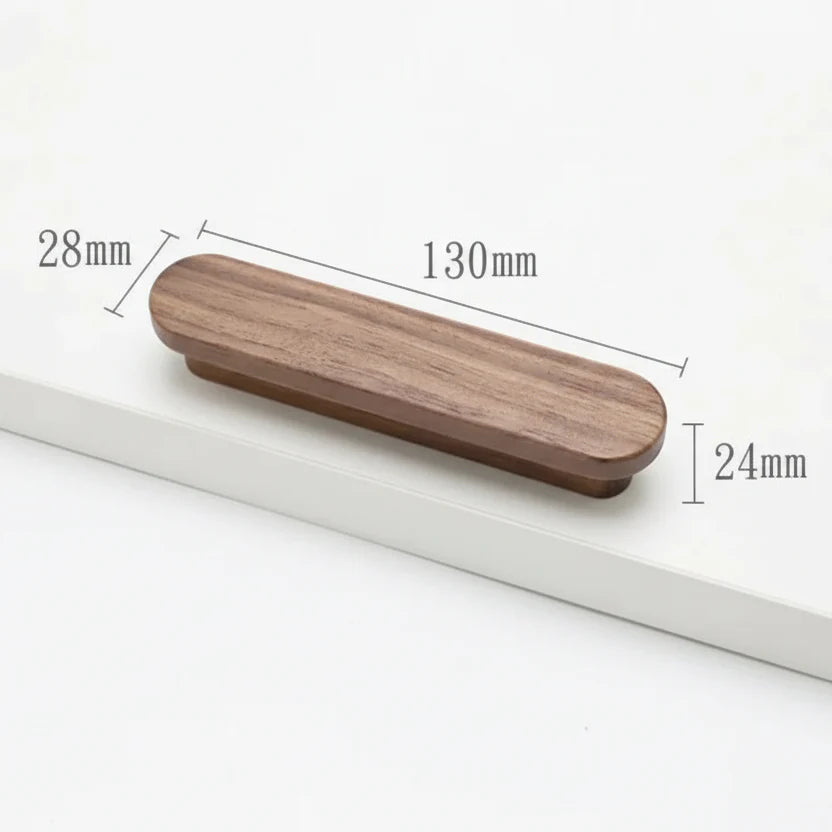 Poignée de Meuble Ultra Plate en Bois Couleur Noyer