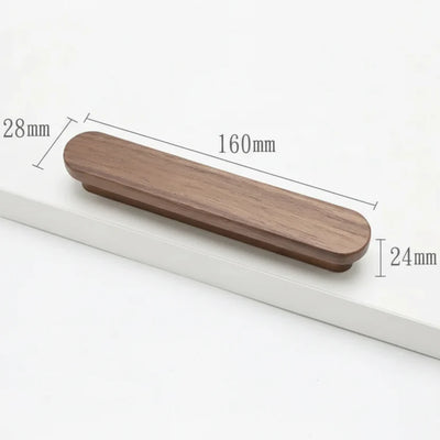 Poignée de Meuble Ultra Plate en Bois Couleur Noyer