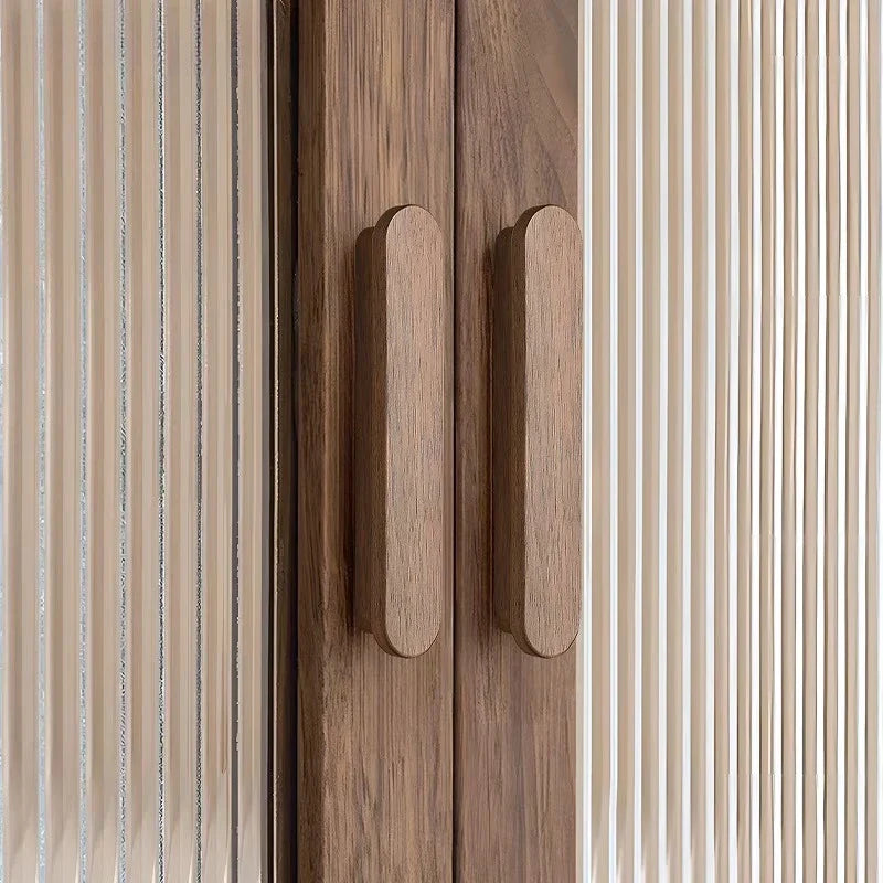 Poignée de Meuble Ultra Plate en Bois Couleur Noyer