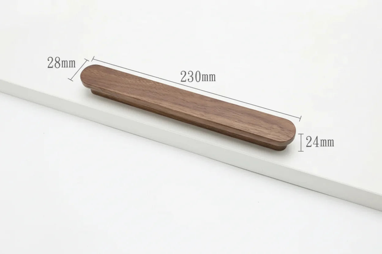 Poignée de Meuble Ultra Plate en Bois Couleur Noyer