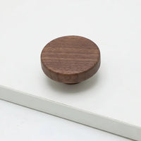 Poignée de Meuble en Bois Couleur Noyer, Barre Ovale et Bouton Rond, vue 4