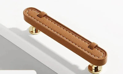 Univers des Poignées Poignée de Meuble en Cuir Marron