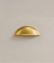 Poignée de Tiroir Coquille Demi-Lune, Or Brossé, 93 mm