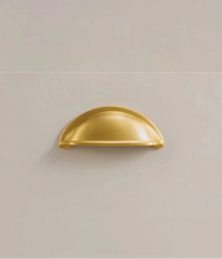 Poignée de Tiroir Coquille Demi-Lune, Or Brossé, 93 mm