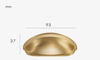 Poignée de Tiroir Coquille Demi-Lune, Or Brossé, 93 mm, vue 3
