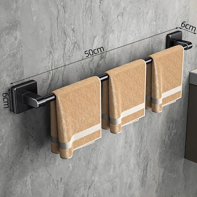 Porte-Serviettes en Aluminium, Noir Titane, Adhésif, 30-50 cm