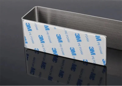 Porte-Serviette Design Gris Inox, Adhésif Mural pour Salle de Bain