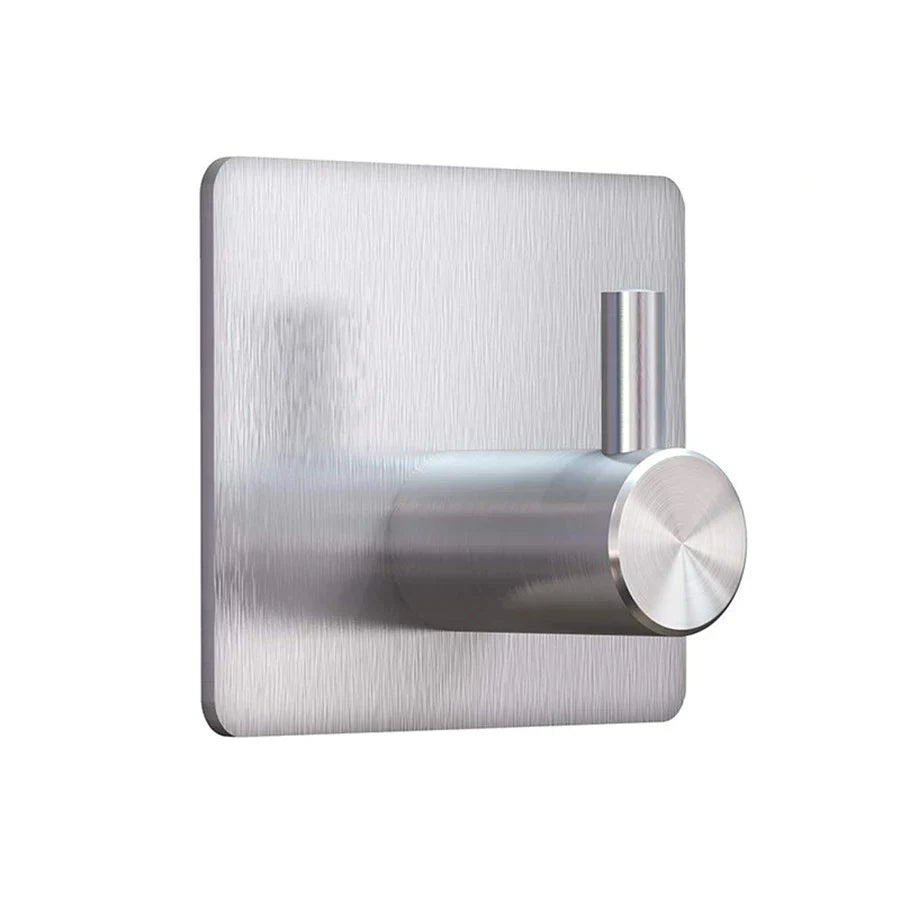 Porte-Serviettes Mural Adhésif en Aluminium, Design Gris Inox