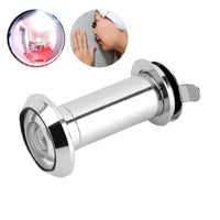 Judas de Porte Chromé Grand Angle 220°, Perçage 14 mm, Porte 35-55 mm