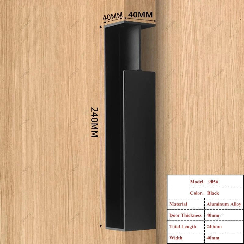 Poignée Cuvette Encastrée pour Porte Coulissante, Aluminium Noir, Blanc, Gris ou Doré, vue 8