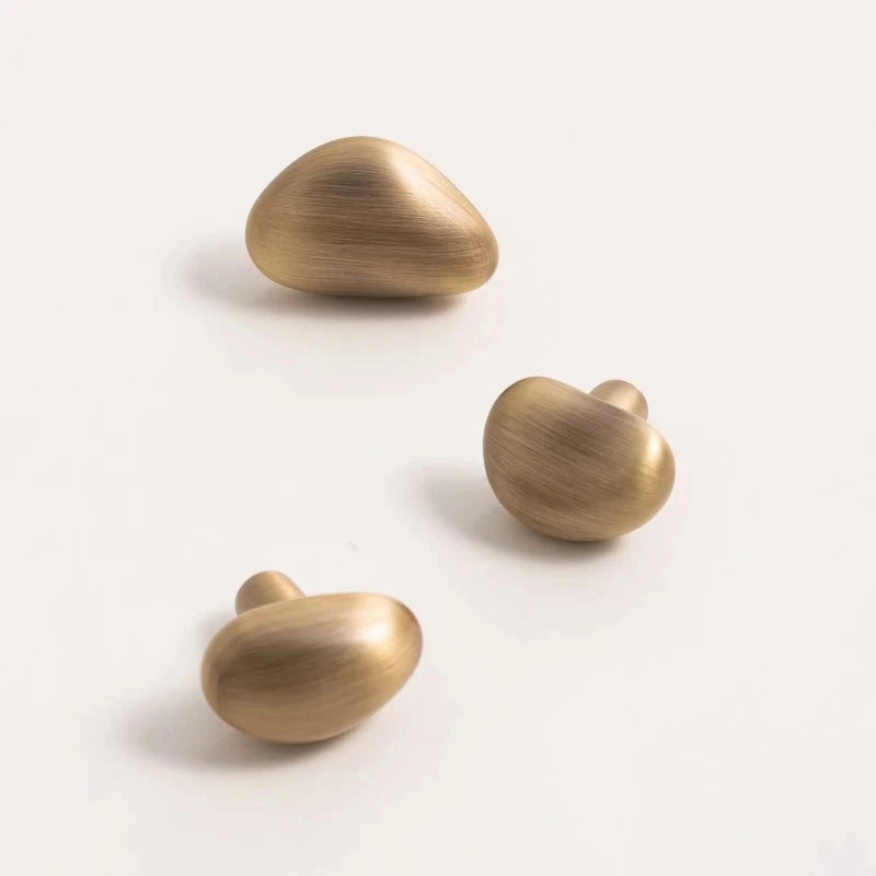 Bouton de Meuble Galet en Laiton Massif, Finition Bronze Rétro, 3 Formes, vue 3