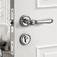 Poignée de Porte Intérieure à Clé, Serrure Silencieuse, Entraxe 72 mm, vue 3