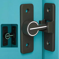 Verrou de Porte à Rotation 90° en Zamak Noir Mat, Luminescent, 80 mm