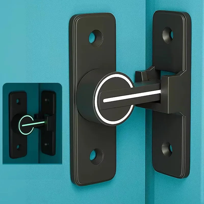 Verrou de Porte à Rotation 90° en Zamak Noir Mat, Luminescent, 80 mm