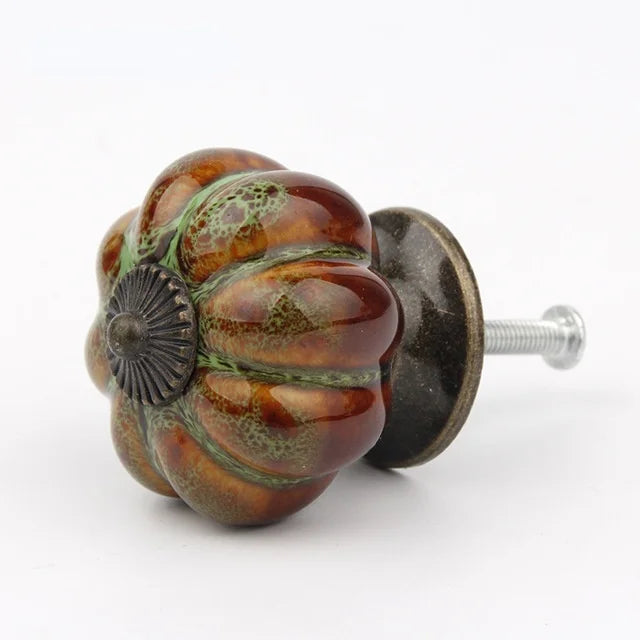 Bouton de Meuble en Céramique Forme Citrouille, Effet Léopard, 40 mm, vue 7