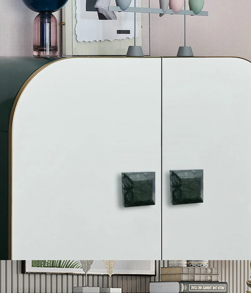Bouton de Meuble en Marbre sur Socle Laiton, 5 Formes, vue 5