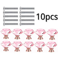 Bouton de Meuble Diamant en Cristal Rose 30 mm, Lot de 5 ou 10, vue 8