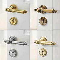Poignée de Porte Intérieure à Clé, Serrure Silencieuse, Entraxe 72 mm